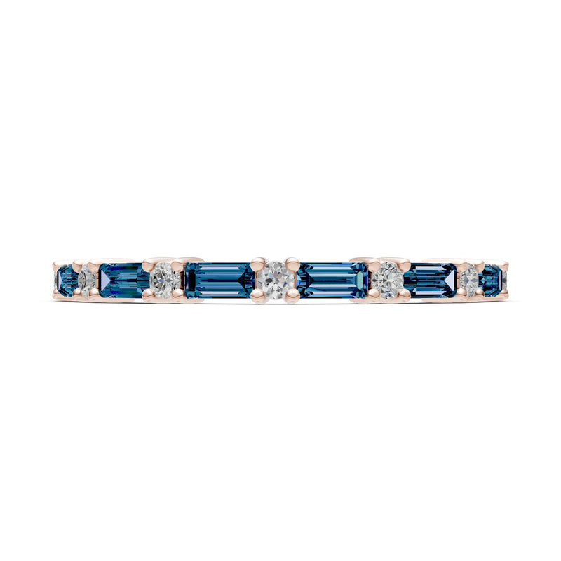 Alexandrite Baguette and Round Full Eternity Band
