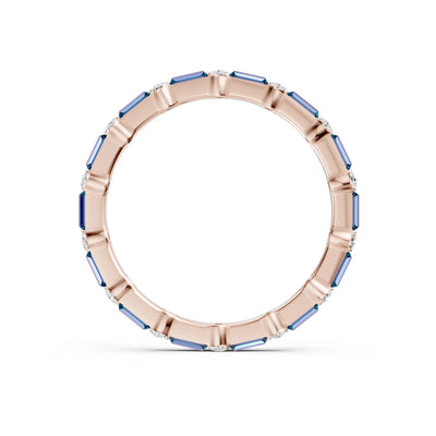 Baguette and Round Full Eternity Band