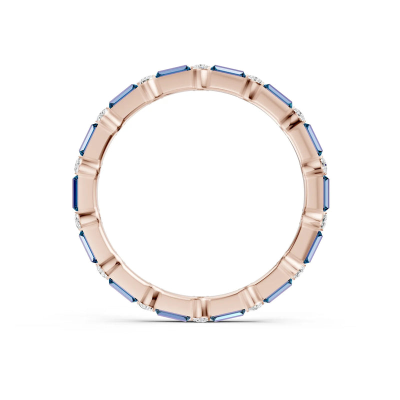 Baguette and Round Full Eternity Band