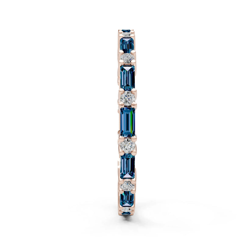 Alexandrite Baguette and Round Full Eternity Band