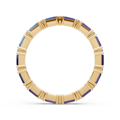 Amethyst Baguette and Round Full Eternity Band