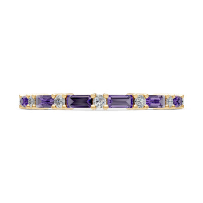Amethyst Baguette and Round Full Eternity Band
