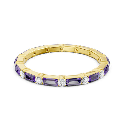 Baguette and Round Full Eternity Band