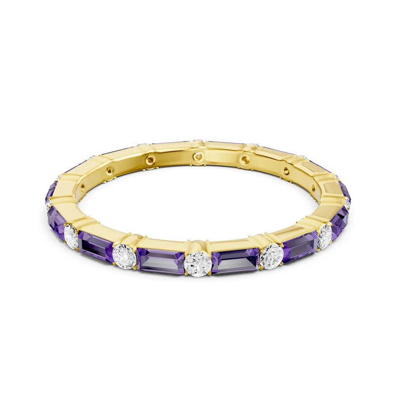 Baguette and Round Full Eternity Band