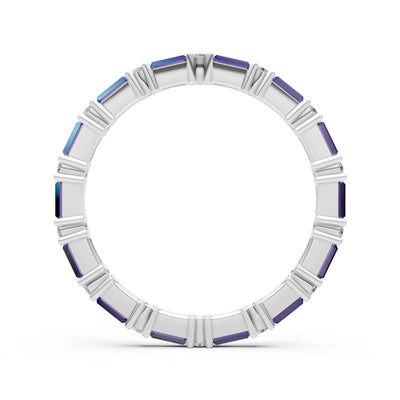 Baguette and Round Full Eternity Band