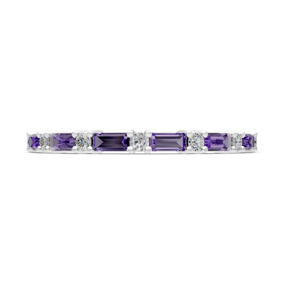 Baguette and Round Full Eternity Band
