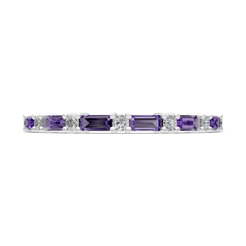 Baguette and Round Full Eternity Band