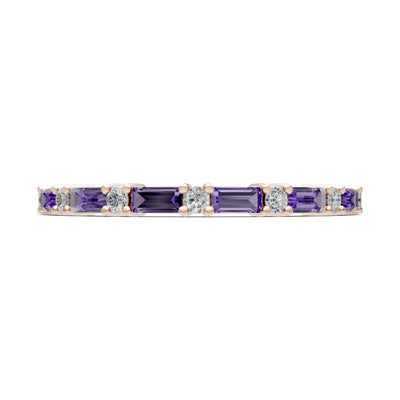 Amethyst Baguette and Round Full Eternity Band