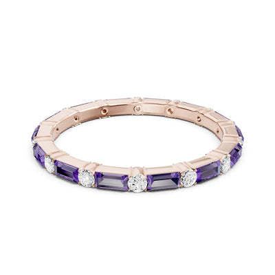 Baguette and Round Full Eternity Band