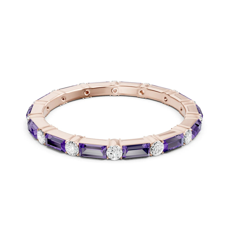 Baguette and Round Full Eternity Band