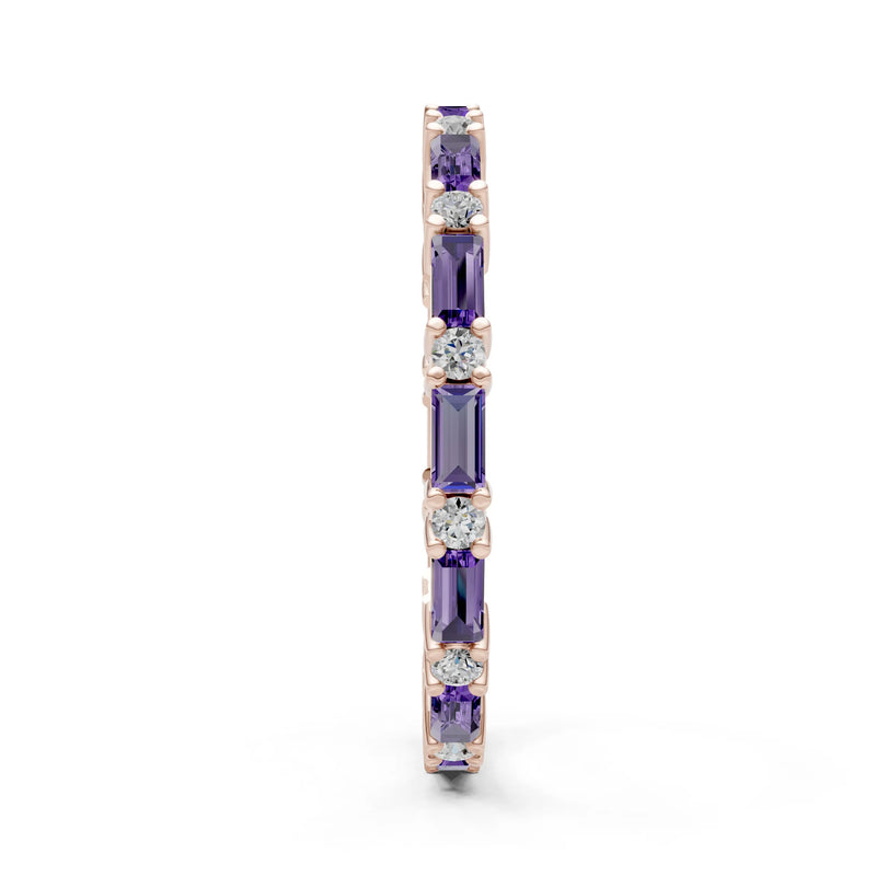 Baguette and Round Full Eternity Band
