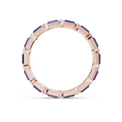 Baguette and Round Full Eternity Band