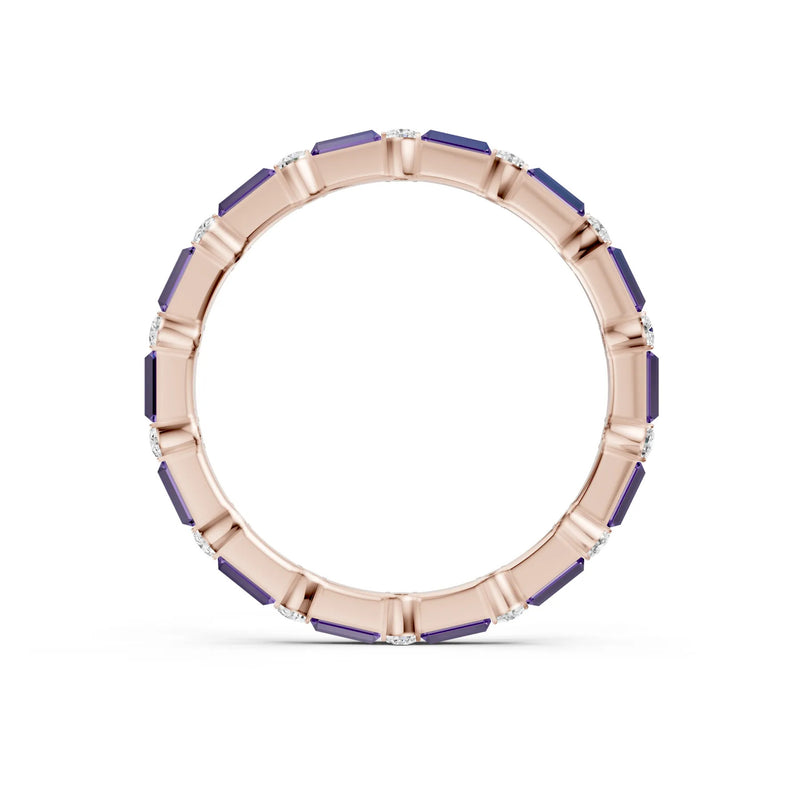 Baguette and Round Full Eternity Band