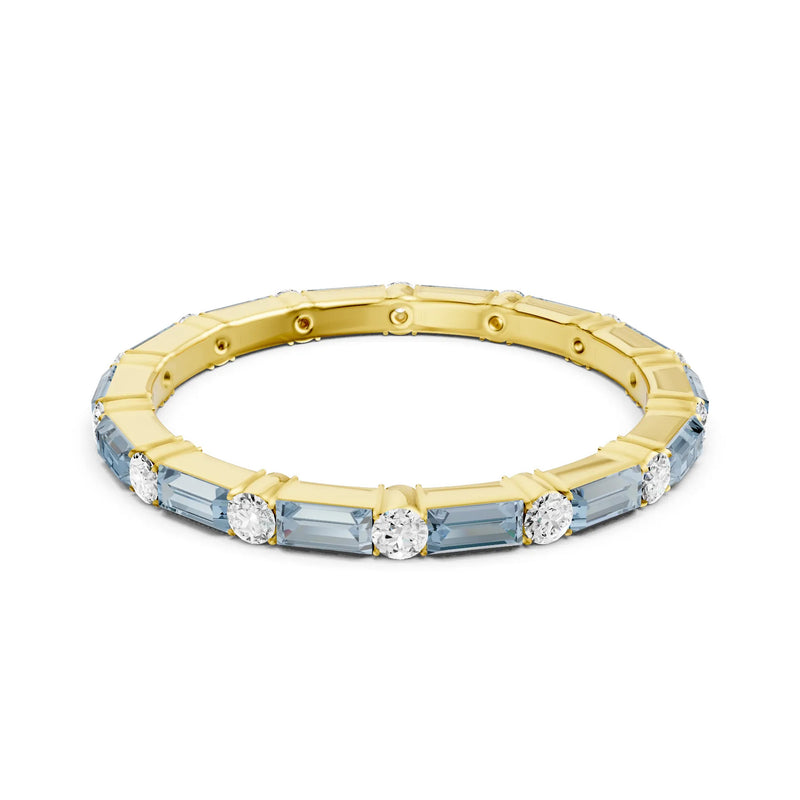 Baguette and Round Full Eternity Band