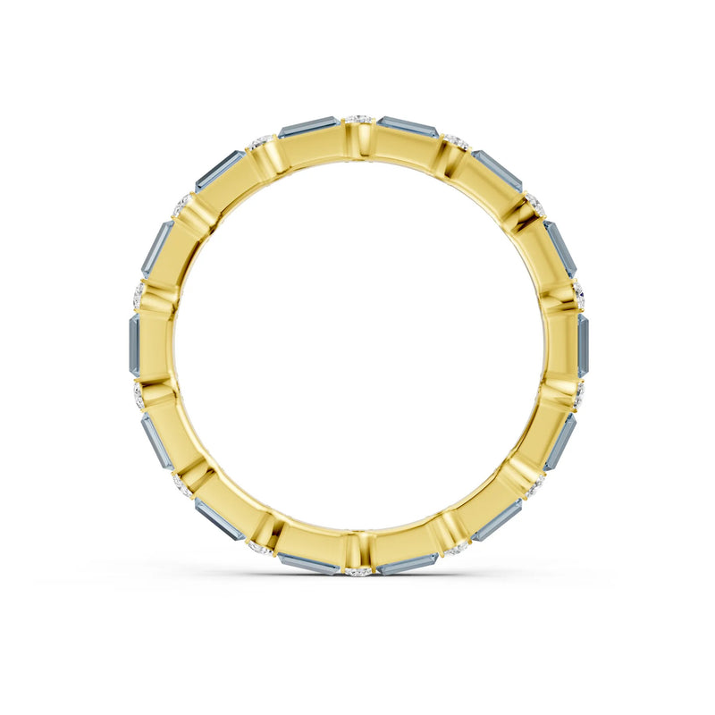 Baguette and Round Full Eternity Band