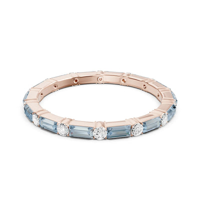 Baguette and Round Full Eternity Band