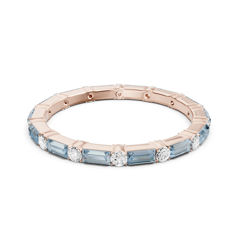 Baguette and Round Full Eternity Band