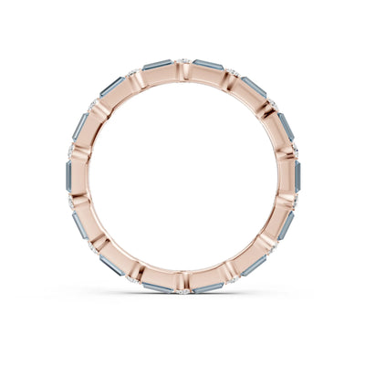 Baguette and Round Full Eternity Band