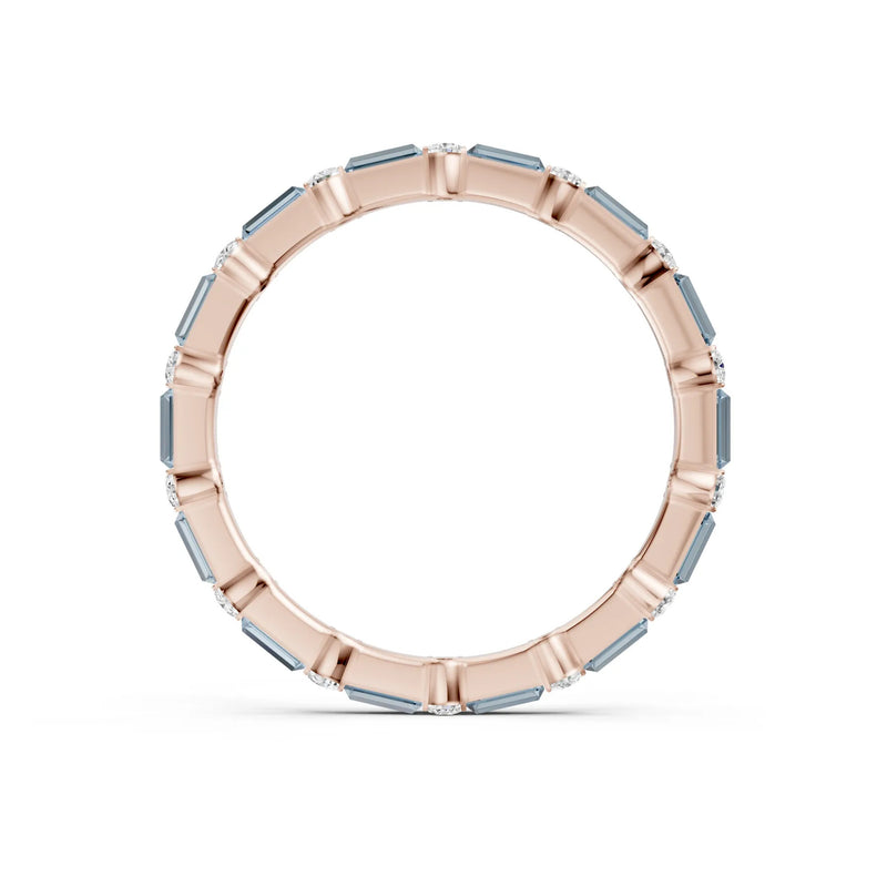 Baguette and Round Full Eternity Band