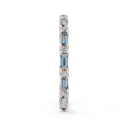 Baguette and Round Full Eternity Band