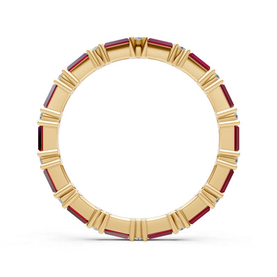 Baguette and Round Full Eternity Band
