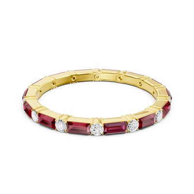 Baguette and Round Full Eternity Band