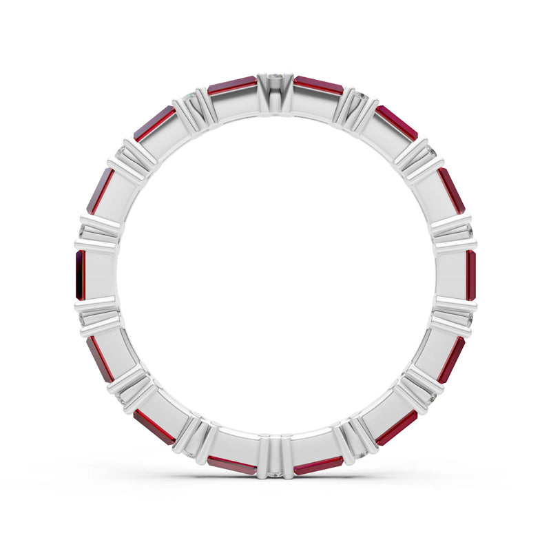 Baguette and Round Full Eternity Band