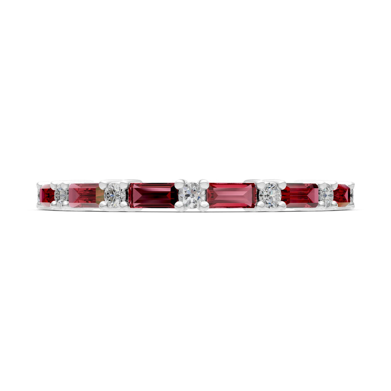 Baguette and Round Full Eternity Band