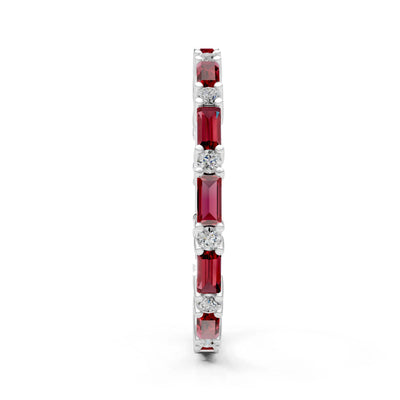 Baguette and Round Full Eternity Band
