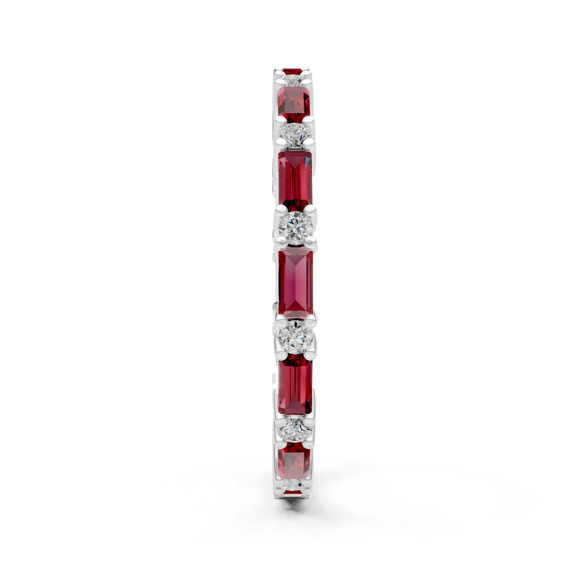Baguette and Round Full Eternity Band