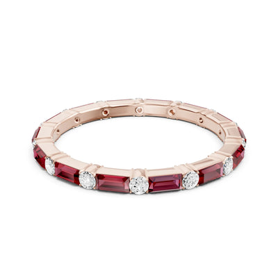 Baguette and Round Full Eternity Band