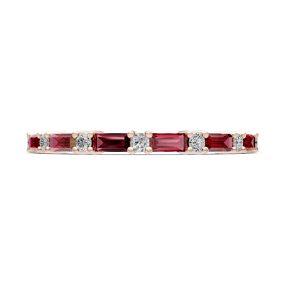 Baguette and Round Full Eternity Band