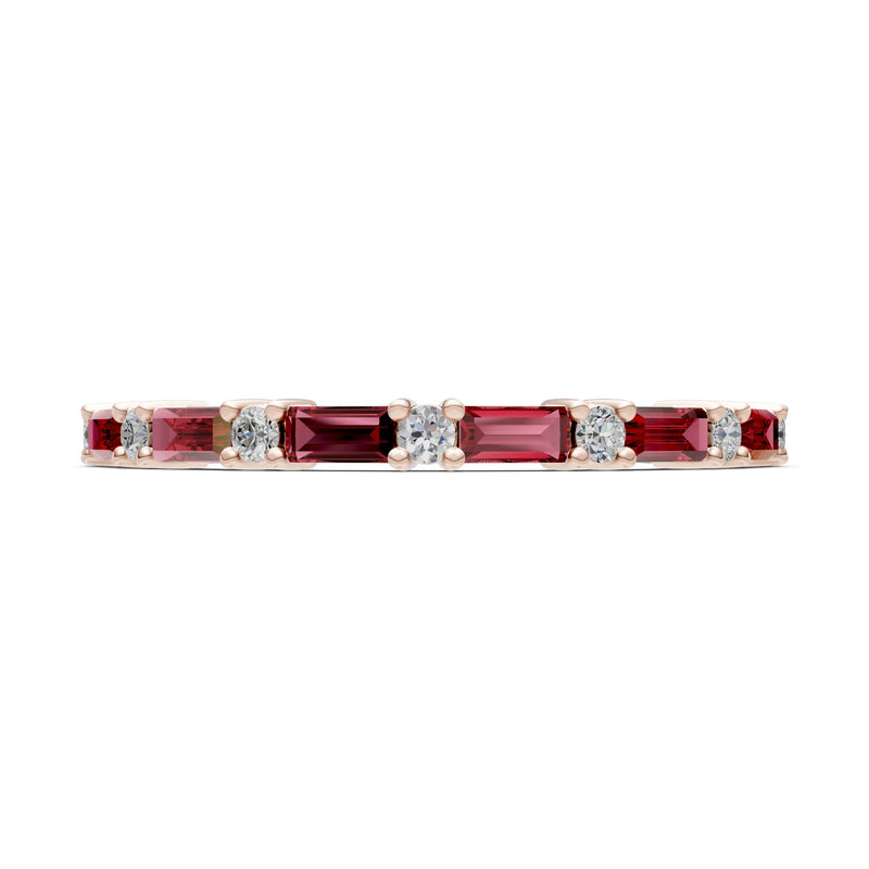 Baguette and Round Full Eternity Band