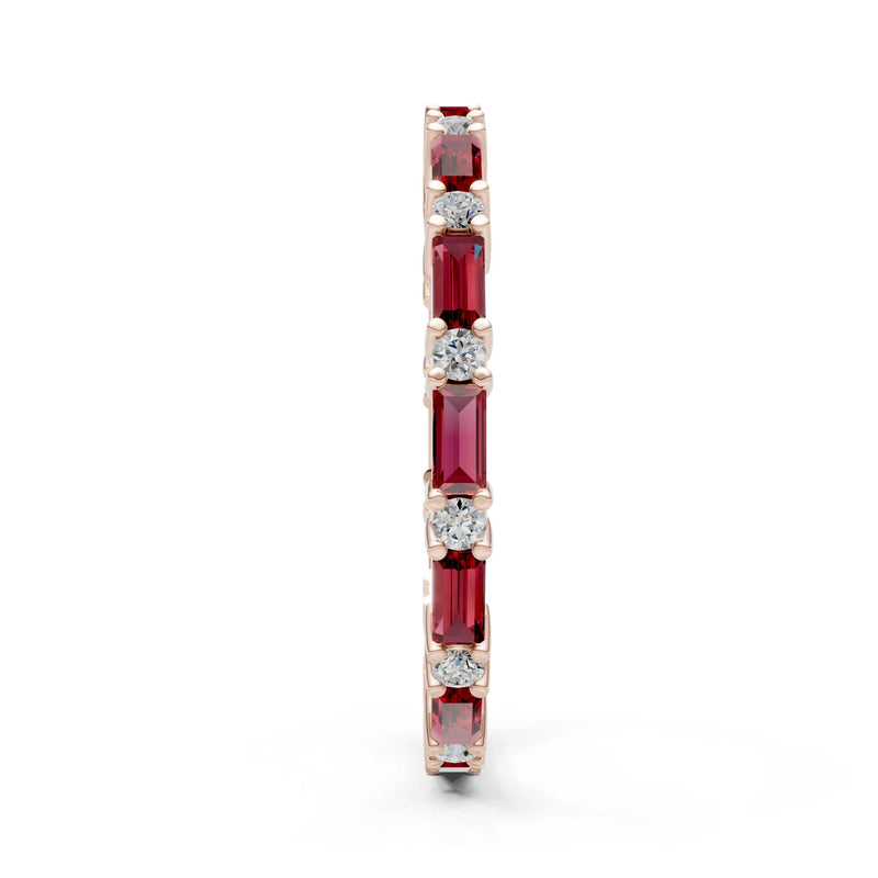 Baguette and Round Full Eternity Band