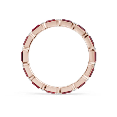 Baguette and Round Full Eternity Band