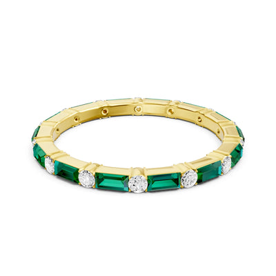 Baguette and Round Full Eternity Band