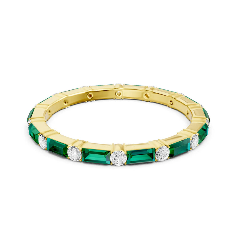 Baguette and Round Full Eternity Band