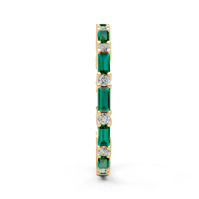 Baguette and Round Full Eternity Band