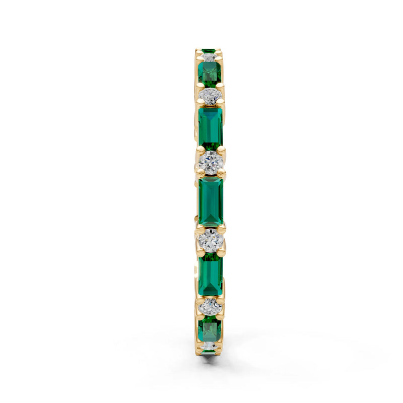 Baguette and Round Full Eternity Band