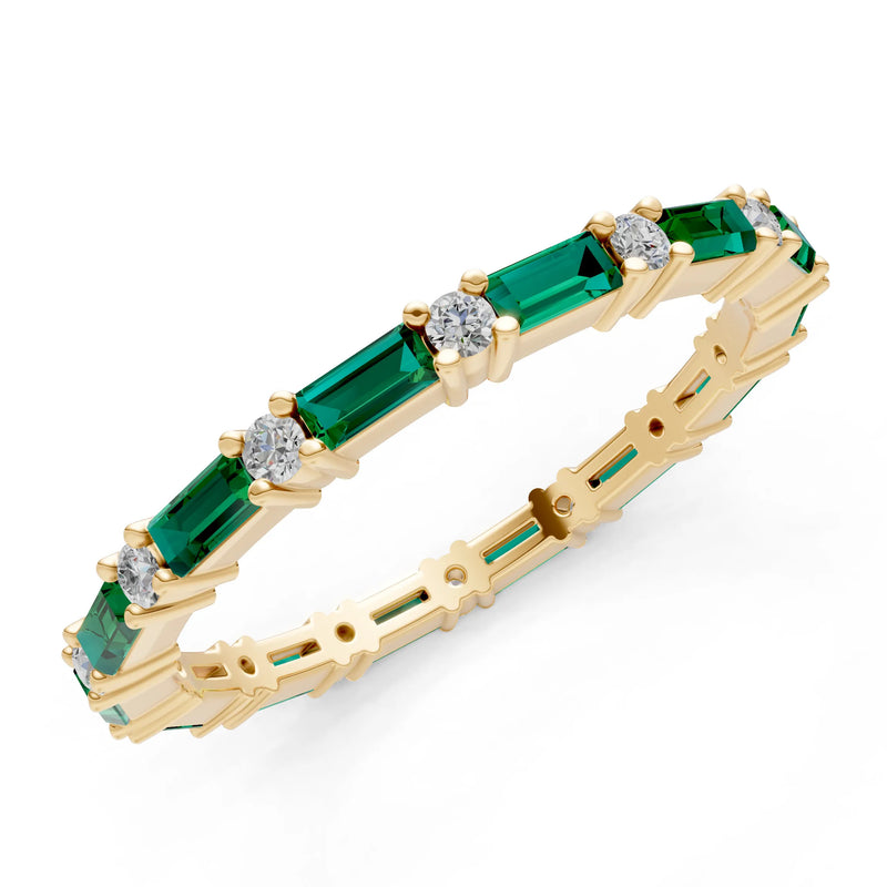 Baguette and Round Full Eternity Band
