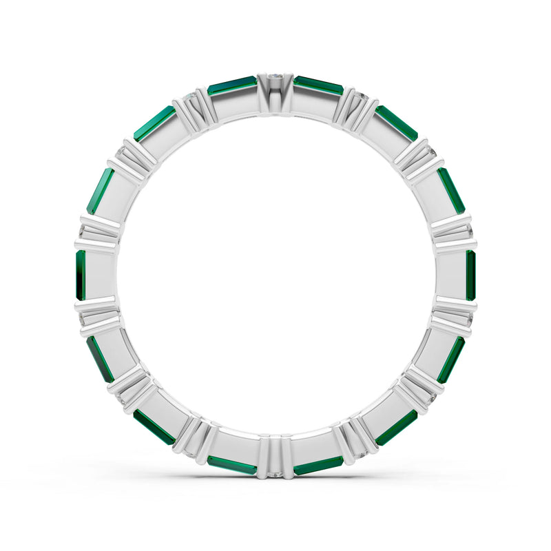 Baguette and Round Full Eternity Band