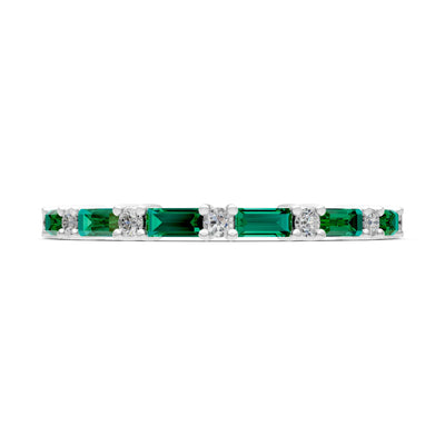 Baguette and Round Full Eternity Band