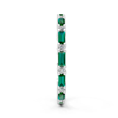 Baguette and Round Full Eternity Band