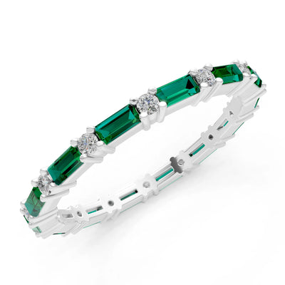 Baguette and Round Full Eternity Band