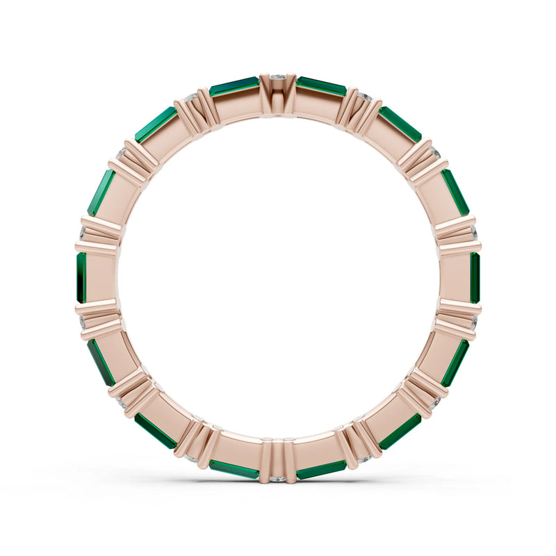Baguette and Round Full Eternity Band