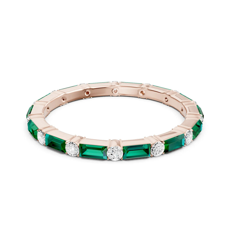 Baguette and Round Full Eternity Band