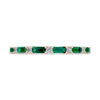 Baguette and Round Full Eternity Band