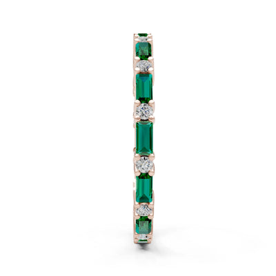 Baguette and Round Full Eternity Band