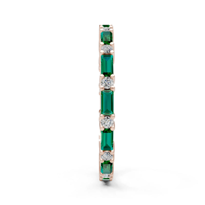 Baguette and Round Full Eternity Band