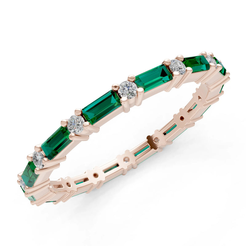 Baguette and Round Full Eternity Band